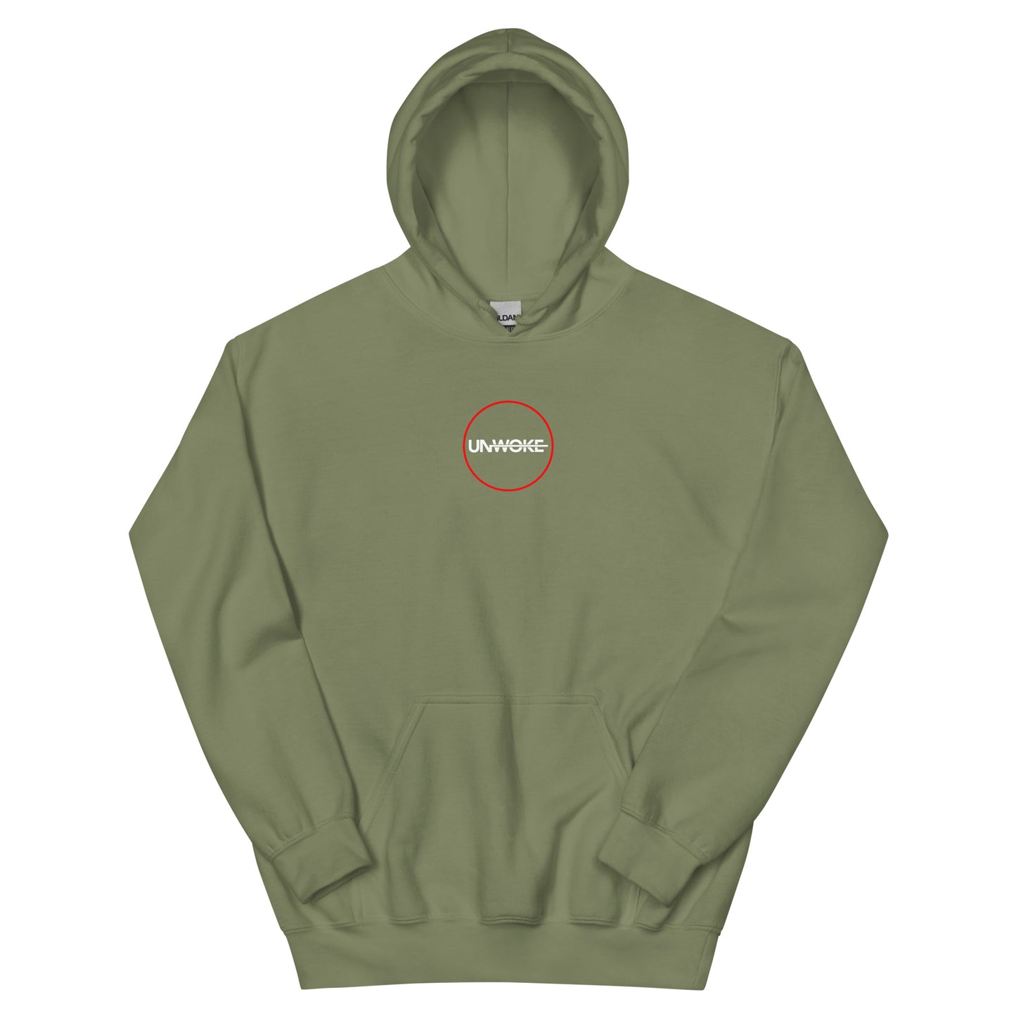 women's Unwoke Red Circle Green Unisex Hoodie