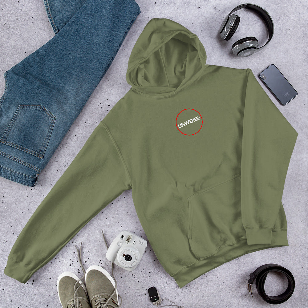women's Unwoke Red Circle Green Unisex Hoodie
