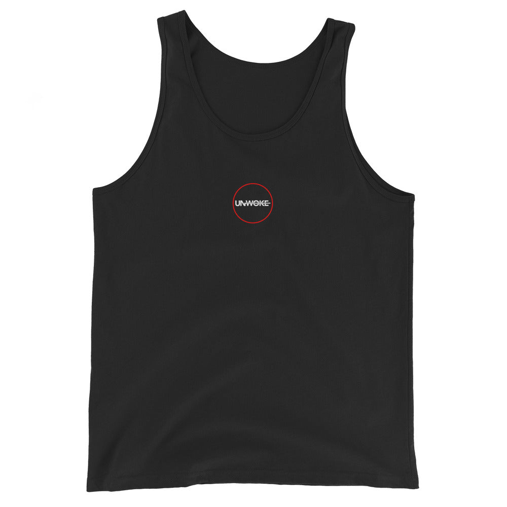 Unwoke Red Inner Circle Unisex Tank Top