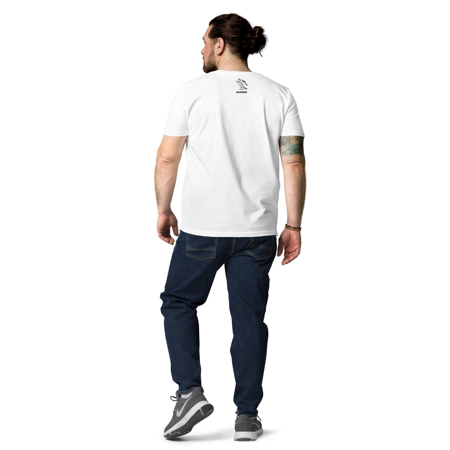 Unwoke Affiliates (White) Unisex organic cotton t-shirt