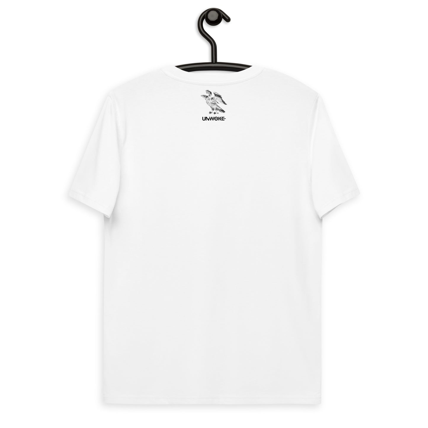 Unwoke Affiliates (White) Unisex organic cotton t-shirt