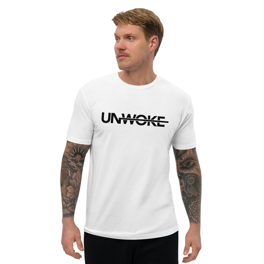Unwoke Minimalist (Black Font) Short Sleeve T-shirt- White