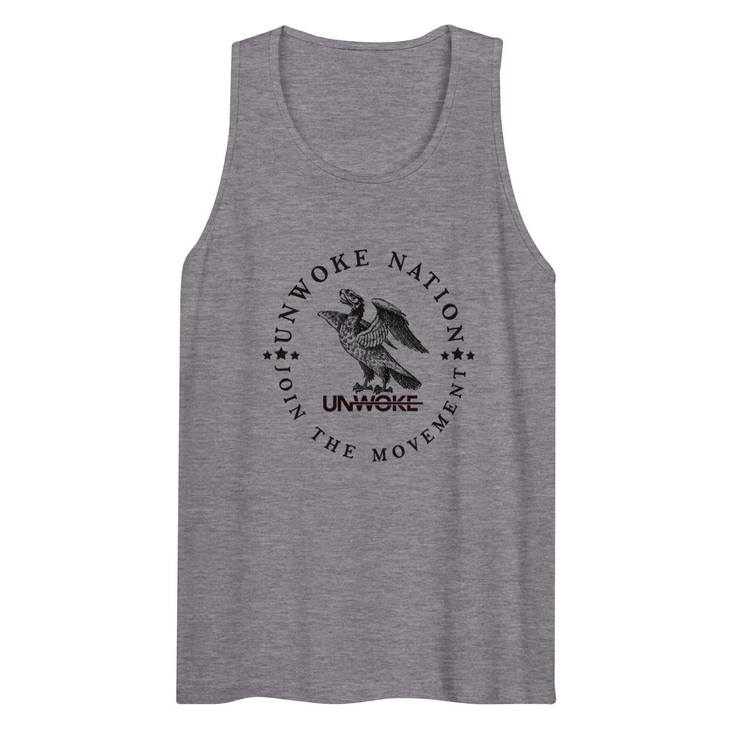 Unwoke Nation (Blk) Men’s premium tank top