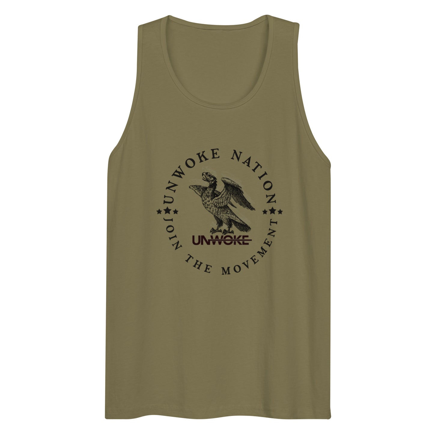 Unwoke Nation (Blk) Men’s premium tank top