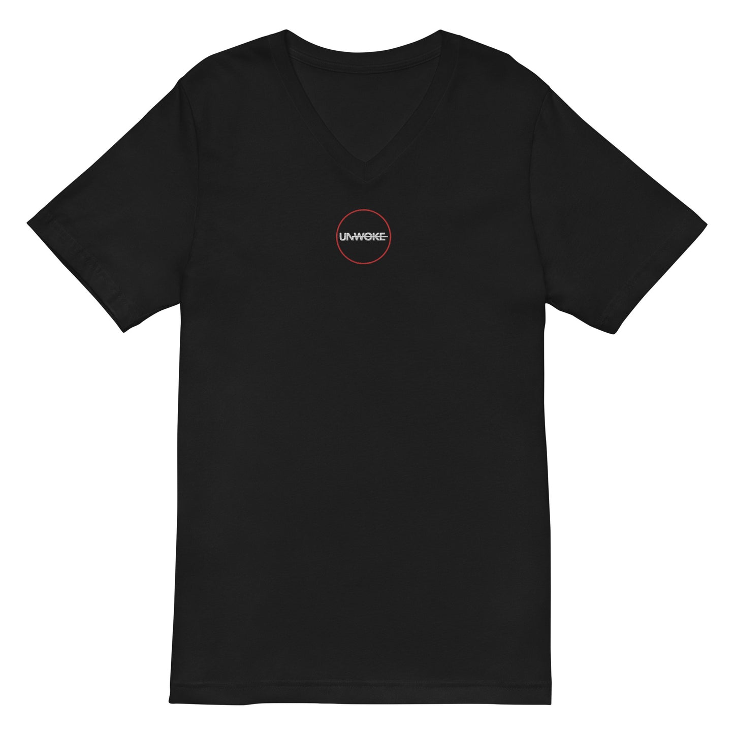 Unwoke Red Circle Women's Short Sleeve V-Neck T-Shirt
