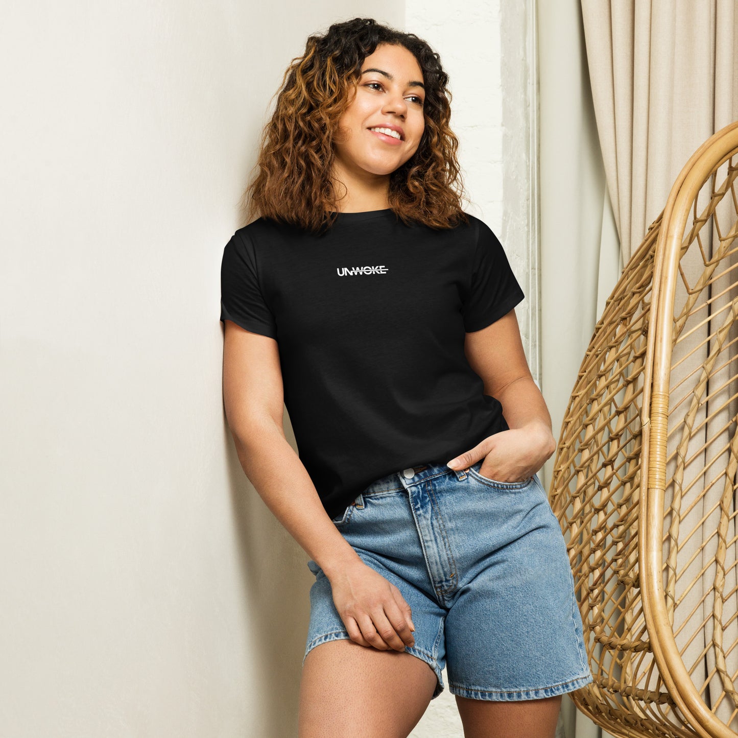 Unwoke Women’s minimalist high-waisted t-shirt